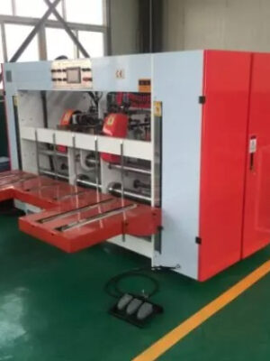 Semi-Auto Double Piece Sheet Folder Gluer Boxing Making Machine